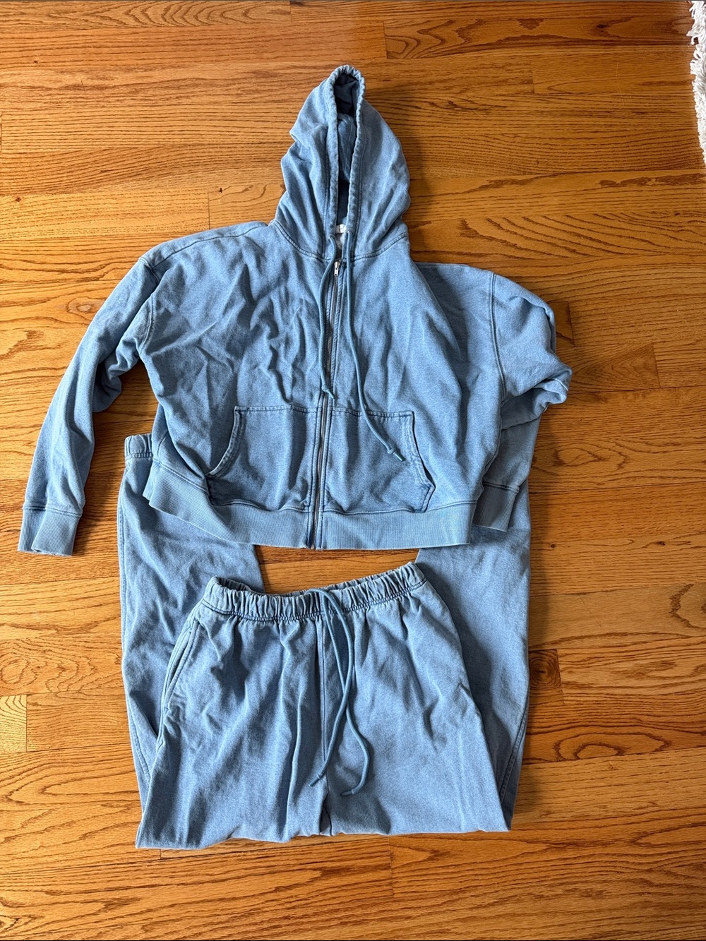 Blue Jean style Zip Hoodie & Sweatpants Set